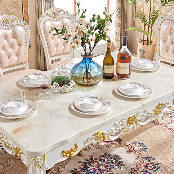 Rectangle Dining Room Collection Marble 4-foot Dining Table for Dining Room Clearhalo ' dining_table' 'Dining Tables & Seating' 'Dining Tables' 'furn' 'furn_dining_table' 'Furniture' 'furniture_dining_table' 'Kitchen & Dining Furniture' 'kitchen&dining_furn' 'kitchen' 'kitchen_dining_table' 4612469