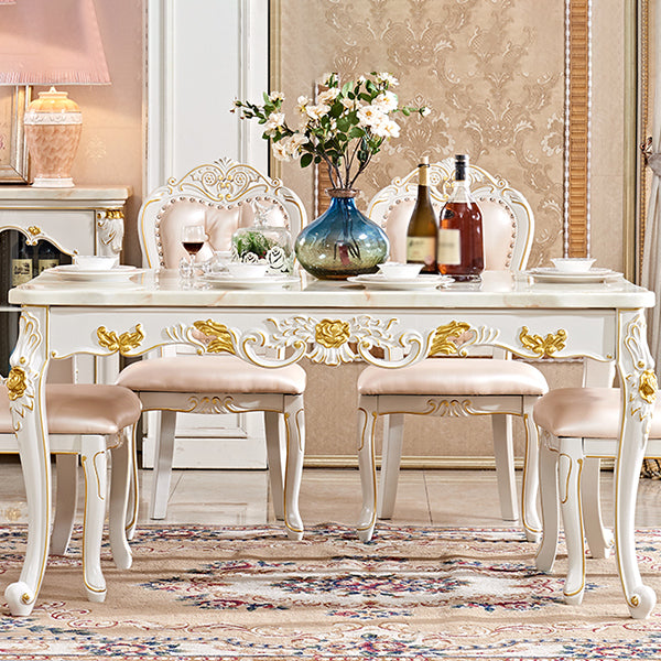 Rectangle Dining Room Collection Marble 4-foot Dining Table for Dining Room Clearhalo ' dining_table' 'Dining Tables & Seating' 'Dining Tables' 'furn' 'furn_dining_table' 'Furniture' 'furniture_dining_table' 'Kitchen & Dining Furniture' 'kitchen&dining_furn' 'kitchen' 'kitchen_dining_table' 4612472