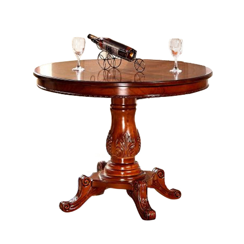 Solid Wood Victorian Round Dining Table Rubberwood Top Table for Home Four Leg Clearhalo ' dining_table' 'Dining Tables & Seating' 'Dining Tables' 'Furniture' 'furniture_dining_table' 'Kitchen & Dining Furniture' 'kitchen&dining_furn' 'kitchen' 'kitchen_dining_table' 4612511