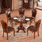 Solid Wood Victorian Round Dining Table Rubberwood Top Table for Home 51.2"L x 51.2"W x 29.5"H Four Leg Clearhalo ' dining_table' 'Dining Tables & Seating' 'Dining Tables' 'Furniture' 'furniture_dining_table' 'Kitchen & Dining Furniture' 'kitchen&dining_furn' 'kitchen' 'kitchen_dining_table' 4612513