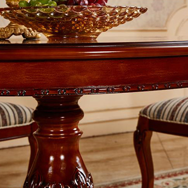 Solid Wood Victorian Round Dining Table Rubberwood Top Table for Home Clearhalo ' dining_table' 'Dining Tables & Seating' 'Dining Tables' 'Furniture' 'furniture_dining_table' 'Kitchen & Dining Furniture' 'kitchen&dining_furn' 'kitchen' 'kitchen_dining_table' 4612516