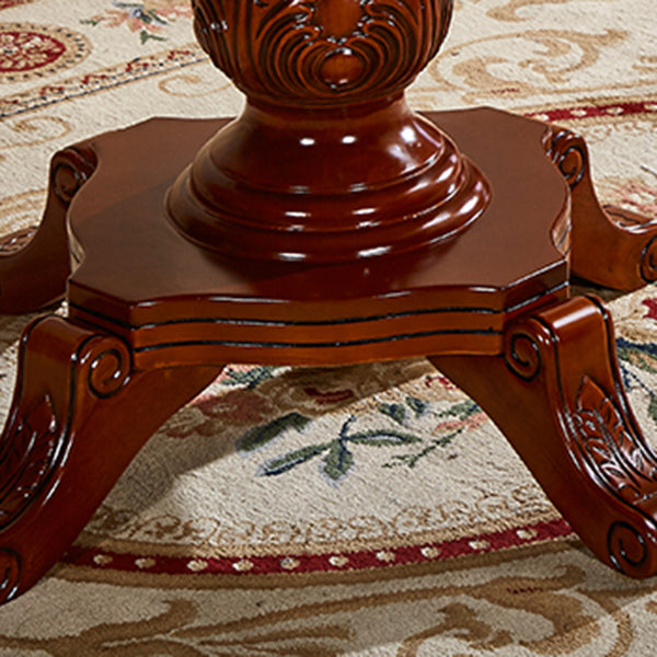 Solid Wood Victorian Round Dining Table Rubberwood Top Table for Home Clearhalo ' dining_table' 'Dining Tables & Seating' 'Dining Tables' 'Furniture' 'furniture_dining_table' 'Kitchen & Dining Furniture' 'kitchen&dining_furn' 'kitchen' 'kitchen_dining_table' 4612518