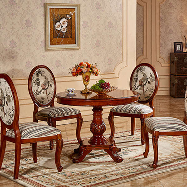 Solid Wood Victorian Round Dining Table Rubberwood Top Table for Home Clearhalo ' dining_table' 'Dining Tables & Seating' 'Dining Tables' 'Furniture' 'furniture_dining_table' 'Kitchen & Dining Furniture' 'kitchen&dining_furn' 'kitchen' 'kitchen_dining_table' 4612523