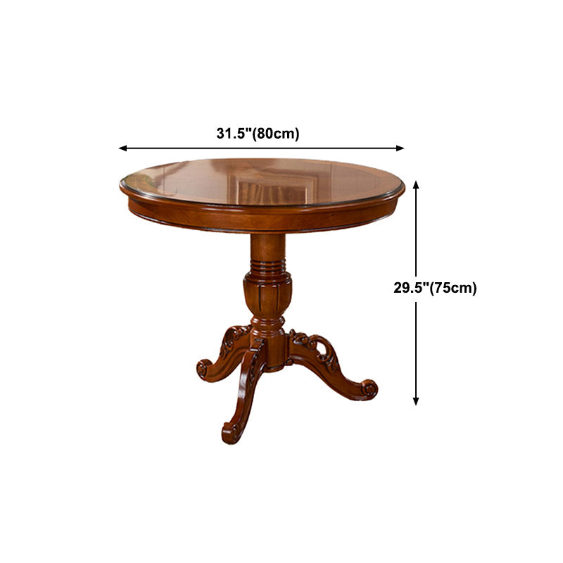 Solid Wood Victorian Round Dining Table Rubberwood Top Table for Home Clearhalo ' dining_table' 'Dining Tables & Seating' 'Dining Tables' 'Furniture' 'furniture_dining_table' 'Kitchen & Dining Furniture' 'kitchen&dining_furn' 'kitchen' 'kitchen_dining_table' 4612524