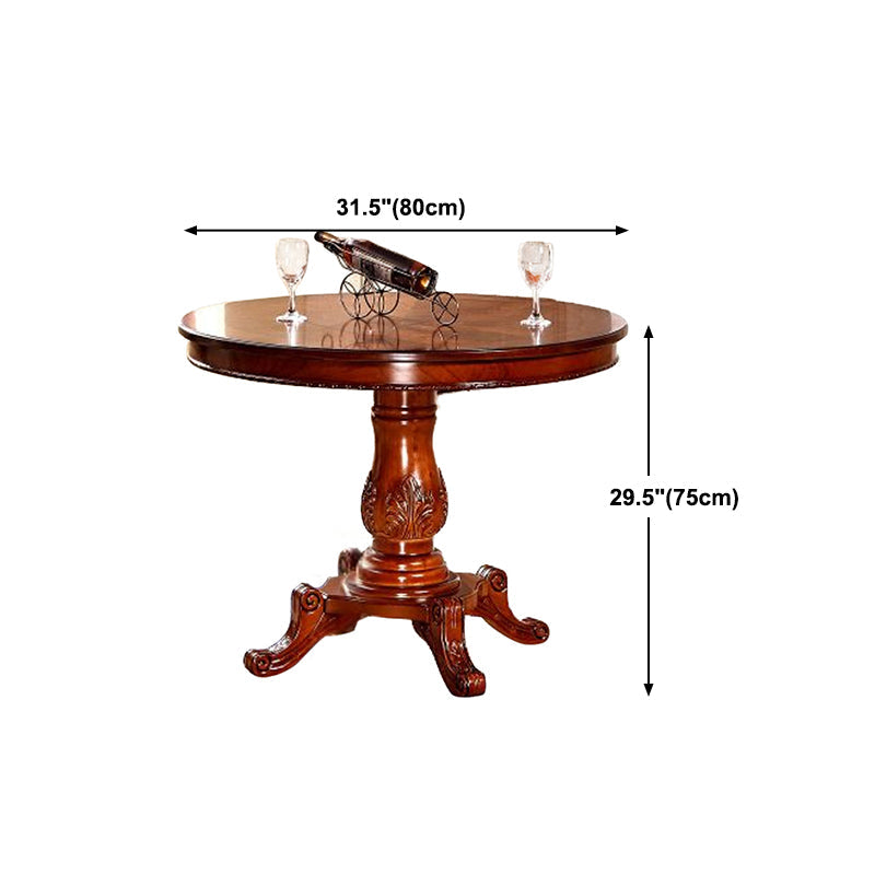 Solid Wood Victorian Round Dining Table Rubberwood Top Table for Home Clearhalo ' dining_table' 'Dining Tables & Seating' 'Dining Tables' 'Furniture' 'furniture_dining_table' 'Kitchen & Dining Furniture' 'kitchen&dining_furn' 'kitchen' 'kitchen_dining_table' 4612525