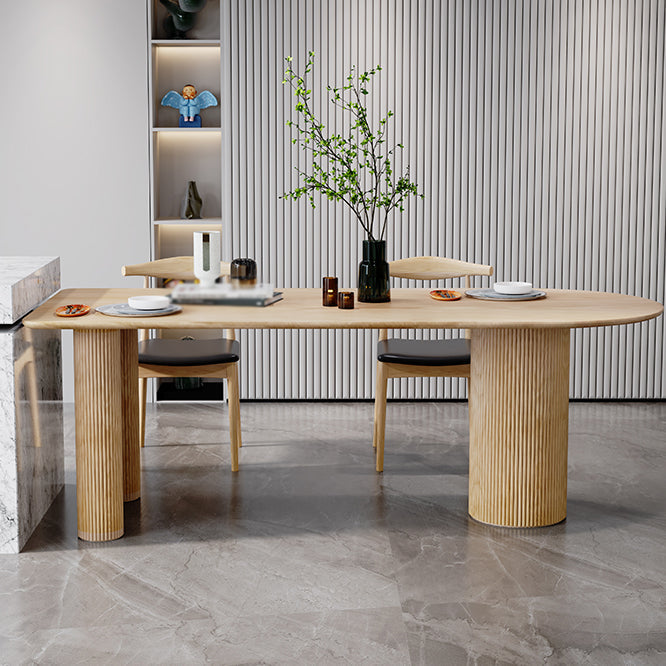 Free Form Dining Table Solid Wood Table Contemporary with 3 Legs Natural 63"L x 27.6"W x 29.5"H Without Chairs Clearhalo ' dining_table' 'Dining Tables & Seating' 'Dining Tables' 'furn' 'furn_dining_table' 'Furniture' 'furniture_dining_table' 'Kitchen & Dining Furniture' 'kitchen&dining_furn' 'kitchen' 'kitchen_dining_table' 4612532