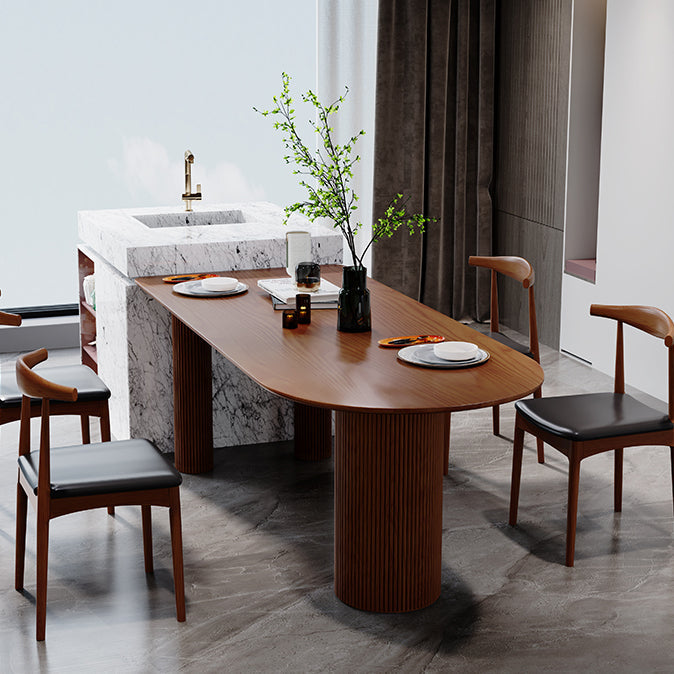 Free Form Dining Table Solid Wood Table Contemporary with 3 Legs Clearhalo ' dining_table' 'Dining Tables & Seating' 'Dining Tables' 'furn' 'furn_dining_table' 'Furniture' 'furniture_dining_table' 'Kitchen & Dining Furniture' 'kitchen&dining_furn' 'kitchen' 'kitchen_dining_table' 4612539