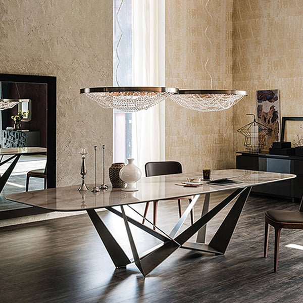 Industrial Sintered Stone Table for Restaurant Rectangle Dining Table with Black Pedestal Pandora Gold 55.1"L x 31.5"W x 29.5"H Without Chairs Clearhalo ' dining_table' 'Dining Tables & Seating' 'Dining Tables' 'furn' 'furn_dining_table' 'Furniture' 'furniture_dining_table' 'Kitchen & Dining Furniture' 'kitchen&dining_furn' 'kitchen' 'kitchen_dining_table' 4612548