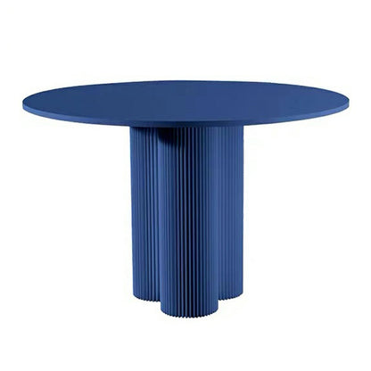 Modern Pine Wood Table for Restaurant Round Table with Pedestal Base Blue Without Chairs Clearhalo ' dining_table' 'Dining Tables & Seating' 'Dining Tables' 'furn' 'furn_dining_table' 'Furniture' 'furniture_dining_table' 'Kitchen & Dining Furniture' 'kitchen&dining_furn' 'kitchen' 'kitchen_dining_table' 4612562