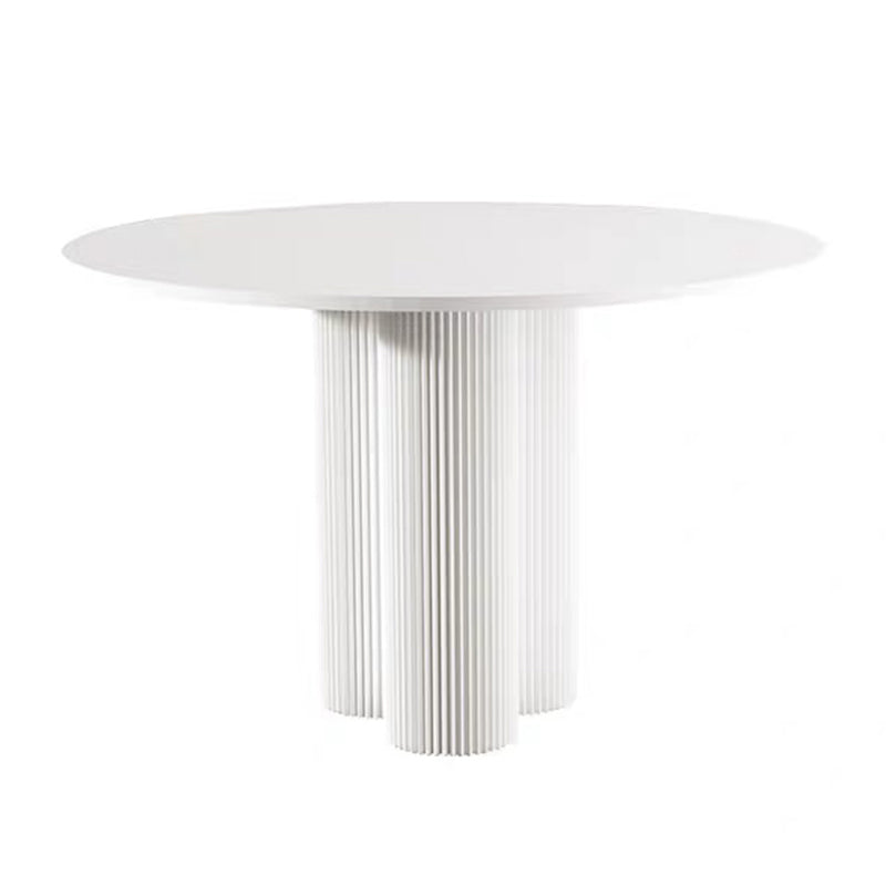 Modern Pine Wood Table for Restaurant Round Table with Pedestal Base White 39.4"L x 39.4"W x 29.5"H Without Chairs Clearhalo ' dining_table' 'Dining Tables & Seating' 'Dining Tables' 'furn' 'furn_dining_table' 'Furniture' 'furniture_dining_table' 'Kitchen & Dining Furniture' 'kitchen&dining_furn' 'kitchen' 'kitchen_dining_table' 4612567