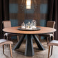 Wood Modern Round Dining Table Brown Pedestal Table without Turntable Brown Clearhalo ' dining_table' 'Dining Tables & Seating' 'Dining Tables' 'Furniture' 'furniture_dining_table' 'Kitchen & Dining Furniture' 'kitchen&dining_furn' 'kitchen' 'kitchen_dining_table' 4612587