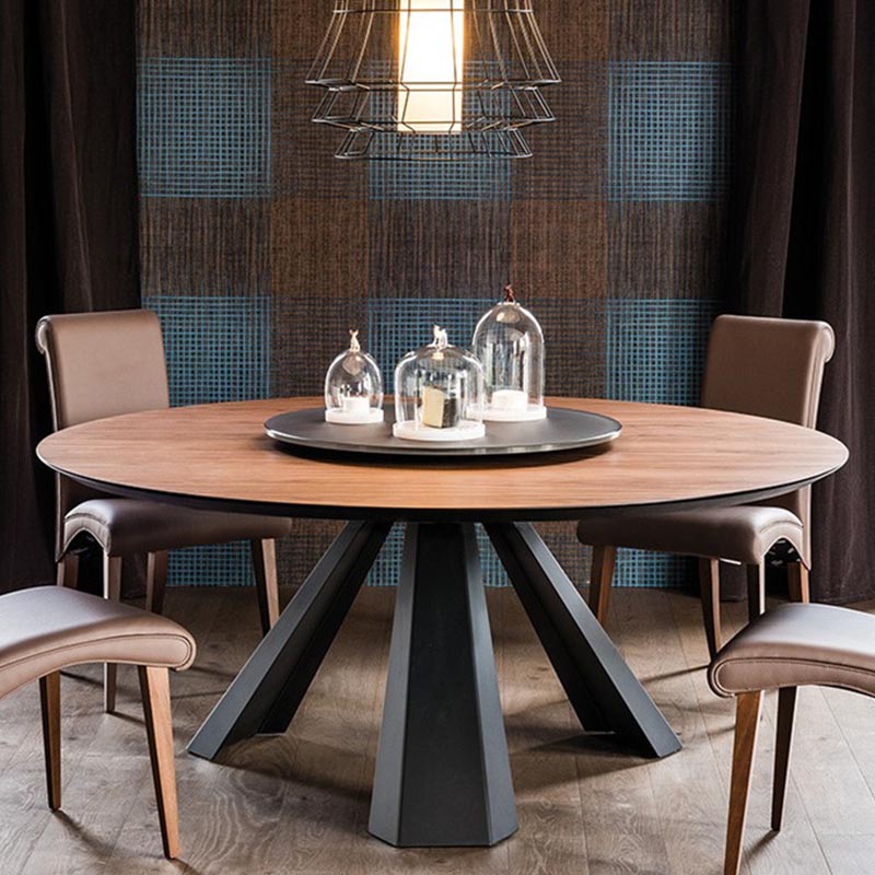 Wood Modern Round Dining Table Brown Pedestal Table without Turntable Brown Clearhalo ' dining_table' 'Dining Tables & Seating' 'Dining Tables' 'Furniture' 'furniture_dining_table' 'Kitchen & Dining Furniture' 'kitchen&dining_furn' 'kitchen' 'kitchen_dining_table' 4612587