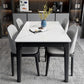 Rectangle Stone Top Dining Table Contemporary Dining Table with 4 Wood Legs White 55.1"L x 31.5"W x 29.5"H Without Chairs Clearhalo ' dining_table' 'Dining Tables & Seating' 'Dining Tables' 'furn' 'furn_dining_table' 'Furniture' 'furniture_dining_table' 'Kitchen & Dining Furniture' 'kitchen&dining_furn' 'kitchen' 'kitchen_dining_table' 4612600