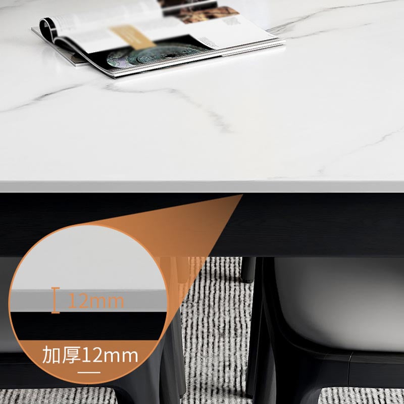 Rectangle Stone Top Dining Table Contemporary Dining Table with 4 Wood Legs Clearhalo ' dining_table' 'Dining Tables & Seating' 'Dining Tables' 'furn' 'furn_dining_table' 'Furniture' 'furniture_dining_table' 'Kitchen & Dining Furniture' 'kitchen&dining_furn' 'kitchen' 'kitchen_dining_table' 4612606