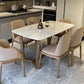 Gray Stone Top Dining Table Contemporary Dining Table with Sled Base White Without Chairs Clearhalo ' dining_table' 'Dining Tables & Seating' 'Dining Tables' 'furn' 'furn_dining_table' 'Furniture' 'furniture_dining_table' 'Kitchen & Dining Furniture' 'kitchen&dining_furn' 'kitchen' 'kitchen_dining_table' 4612616