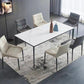 Stone Modern Rectangle Dining Table Matte Finish 4 Legs Table for Kitchen Black White Clearhalo ' dining_table' 'Dining Tables & Seating' 'Dining Tables' 'Furniture' 'furniture_dining_table' 'Kitchen & Dining Furniture' 'kitchen&dining_furn' 'kitchen' 'kitchen_dining_table' 4612629