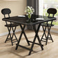 MDF Modern Square Dining Room Table Matte Finish Pedestal Table for Home Black 27.6"L x 27.6"W x 29.1"H Without Chairs Clearhalo ' dining_table' 'Dining Tables & Seating' 'Dining Tables' 'furn' 'furn_dining_table' 'Furniture' 'furniture_dining_table' 'Kitchen & Dining Furniture' 'kitchen&dining_furn' 'kitchen' 'kitchen_dining_table' 4612650