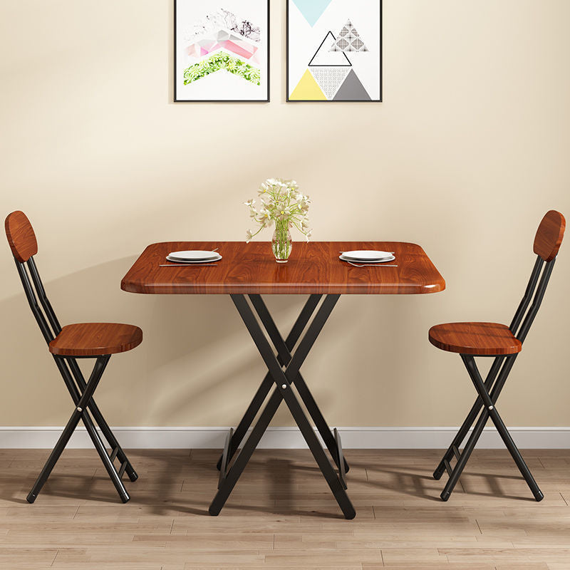 MDF Modern Square Dining Room Table Matte Finish Pedestal Table for Home Brown 23.6"L x 23.6"W x 21.7"H Without Chairs Clearhalo ' dining_table' 'Dining Tables & Seating' 'Dining Tables' 'furn' 'furn_dining_table' 'Furniture' 'furniture_dining_table' 'Kitchen & Dining Furniture' 'kitchen&dining_furn' 'kitchen' 'kitchen_dining_table' 4612651