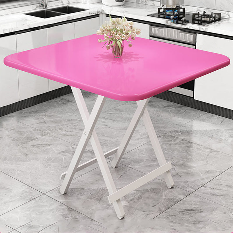MDF Modern Square Dining Room Table Matte Finish Pedestal Table for Home Pink Without Chairs Clearhalo ' dining_table' 'Dining Tables & Seating' 'Dining Tables' 'furn' 'furn_dining_table' 'Furniture' 'furniture_dining_table' 'Kitchen & Dining Furniture' 'kitchen&dining_furn' 'kitchen' 'kitchen_dining_table' 4612653