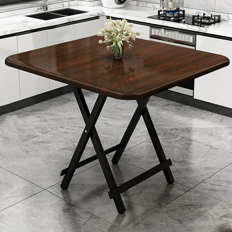 MDF Modern Square Dining Room Table Matte Finish Pedestal Table for Home Walnut Without Chairs Clearhalo ' dining_table' 'Dining Tables & Seating' 'Dining Tables' 'furn' 'furn_dining_table' 'Furniture' 'furniture_dining_table' 'Kitchen & Dining Furniture' 'kitchen&dining_furn' 'kitchen' 'kitchen_dining_table' 4612657