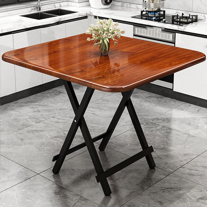 MDF Modern Square Dining Room Table Matte Finish Pedestal Table for Home Brown 27.6"L x 27.6"W x 29.1"H Without Chairs Clearhalo ' dining_table' 'Dining Tables & Seating' 'Dining Tables' 'furn' 'furn_dining_table' 'Furniture' 'furniture_dining_table' 'Kitchen & Dining Furniture' 'kitchen&dining_furn' 'kitchen' 'kitchen_dining_table' 4612663