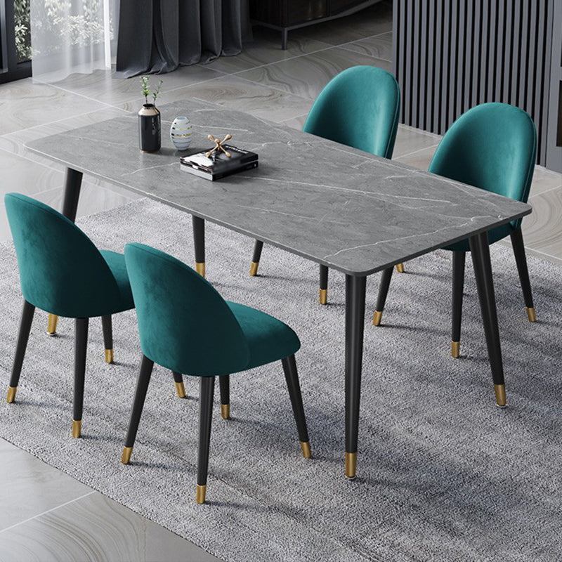 Stone Modern Rectangle Dining Table Matte Finish 4 Legs Table for Home Gray 70.9"L x 35.4"W x 29.5"H Without Chairs Clearhalo ' dining_table' 'Dining Tables & Seating' 'Dining Tables' 'furn' 'furn_dining_table' 'Furniture' 'furniture_dining_table' 'Kitchen & Dining Furniture' 'kitchen&dining_furn' 'kitchen' 'kitchen_dining_table' 4612685