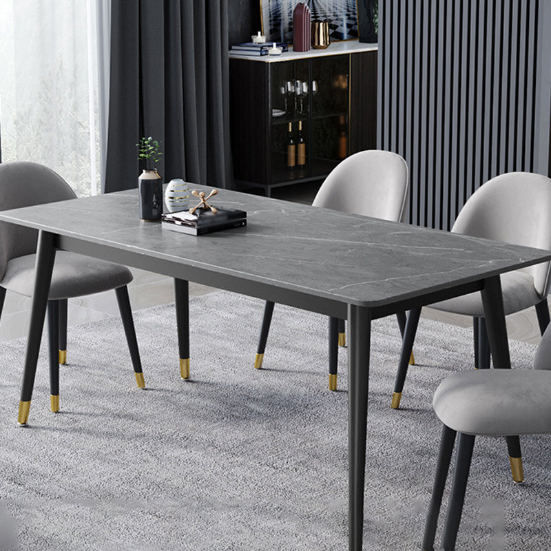 Stone Modern Rectangle Dining Table Matte Finish 4 Legs Table for Home 47.2"L x 23.6"W x 29.5"H Without Chairs Clearhalo ' dining_table' 'Dining Tables & Seating' 'Dining Tables' 'furn' 'furn_dining_table' 'Furniture' 'furniture_dining_table' 'Kitchen & Dining Furniture' 'kitchen&dining_furn' 'kitchen' 'kitchen_dining_table' 4612687
