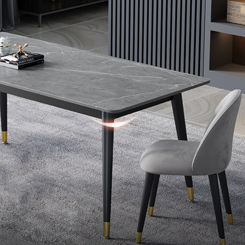 Stone Modern Rectangle Dining Table Matte Finish 4 Legs Table for Home Clearhalo ' dining_table' 'Dining Tables & Seating' 'Dining Tables' 'furn' 'furn_dining_table' 'Furniture' 'furniture_dining_table' 'Kitchen & Dining Furniture' 'kitchen&dining_furn' 'kitchen' 'kitchen_dining_table' 4612689