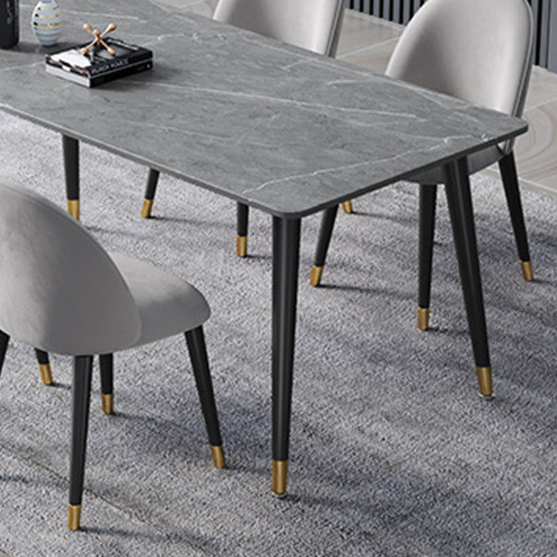 Stone Modern Rectangle Dining Table Matte Finish 4 Legs Table for Home Clearhalo ' dining_table' 'Dining Tables & Seating' 'Dining Tables' 'furn' 'furn_dining_table' 'Furniture' 'furniture_dining_table' 'Kitchen & Dining Furniture' 'kitchen&dining_furn' 'kitchen' 'kitchen_dining_table' 4612691