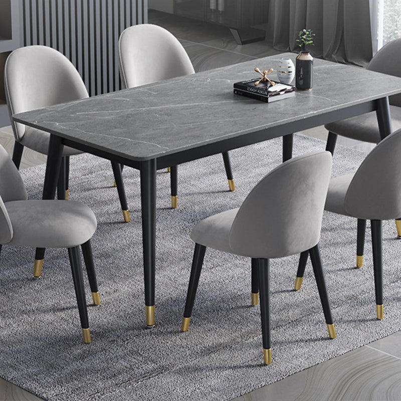 Stone Modern Rectangle Dining Table Matte Finish 4 Legs Table for Home Clearhalo ' dining_table' 'Dining Tables & Seating' 'Dining Tables' 'furn' 'furn_dining_table' 'Furniture' 'furniture_dining_table' 'Kitchen & Dining Furniture' 'kitchen&dining_furn' 'kitchen' 'kitchen_dining_table' 4612692