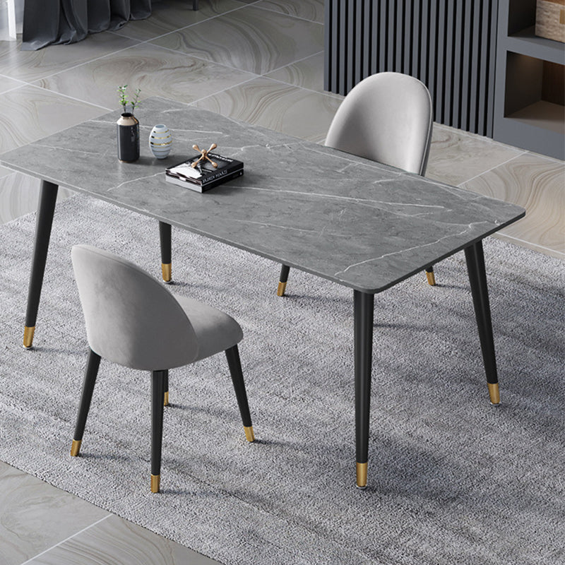 Stone Modern Rectangle Dining Table Matte Finish 4 Legs Table for Home Clearhalo ' dining_table' 'Dining Tables & Seating' 'Dining Tables' 'furn' 'furn_dining_table' 'Furniture' 'furniture_dining_table' 'Kitchen & Dining Furniture' 'kitchen&dining_furn' 'kitchen' 'kitchen_dining_table' 4612693