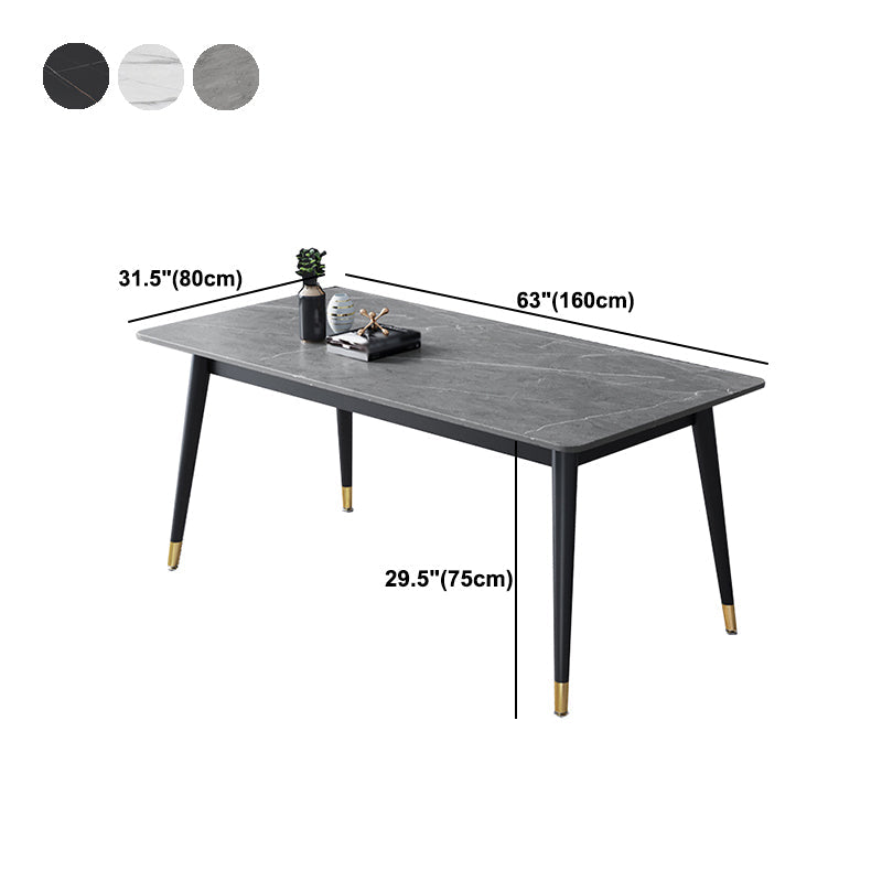 Stone Modern Rectangle Dining Table Matte Finish 4 Legs Table for Home Clearhalo ' dining_table' 'Dining Tables & Seating' 'Dining Tables' 'furn' 'furn_dining_table' 'Furniture' 'furniture_dining_table' 'Kitchen & Dining Furniture' 'kitchen&dining_furn' 'kitchen' 'kitchen_dining_table' 4612700