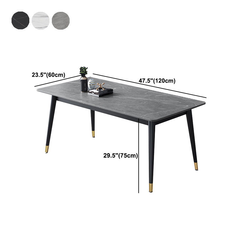 Stone Modern Rectangle Dining Table Matte Finish 4 Legs Table for Home Clearhalo ' dining_table' 'Dining Tables & Seating' 'Dining Tables' 'furn' 'furn_dining_table' 'Furniture' 'furniture_dining_table' 'Kitchen & Dining Furniture' 'kitchen&dining_furn' 'kitchen' 'kitchen_dining_table' 4612701