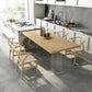 Pine Wood Top Table Traditional Luxury Dining Table with Double Pedestal Base Natural 63"L x 27.6"W x 29.5"H Without Chairs Clearhalo ' dining_table' 'Dining Tables & Seating' 'Dining Tables' 'furn' 'furn_dining_table' 'Furniture' 'furniture_dining_table' 'Kitchen & Dining Furniture' 'kitchen&dining_furn' 'kitchen' 'kitchen_dining_table' 4612703