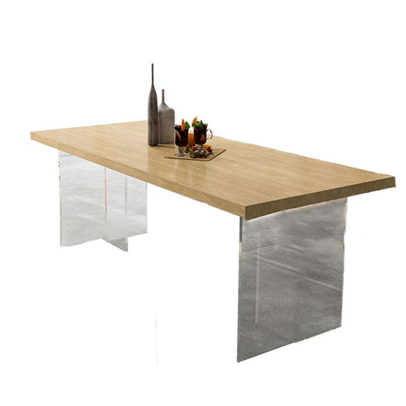 Pine Wood Top Table Traditional Luxury Dining Table with Double Pedestal Base Natural Without Chairs Clearhalo ' dining_table' 'Dining Tables & Seating' 'Dining Tables' 'furn' 'furn_dining_table' 'Furniture' 'furniture_dining_table' 'Kitchen & Dining Furniture' 'kitchen&dining_furn' 'kitchen' 'kitchen_dining_table' 4612707