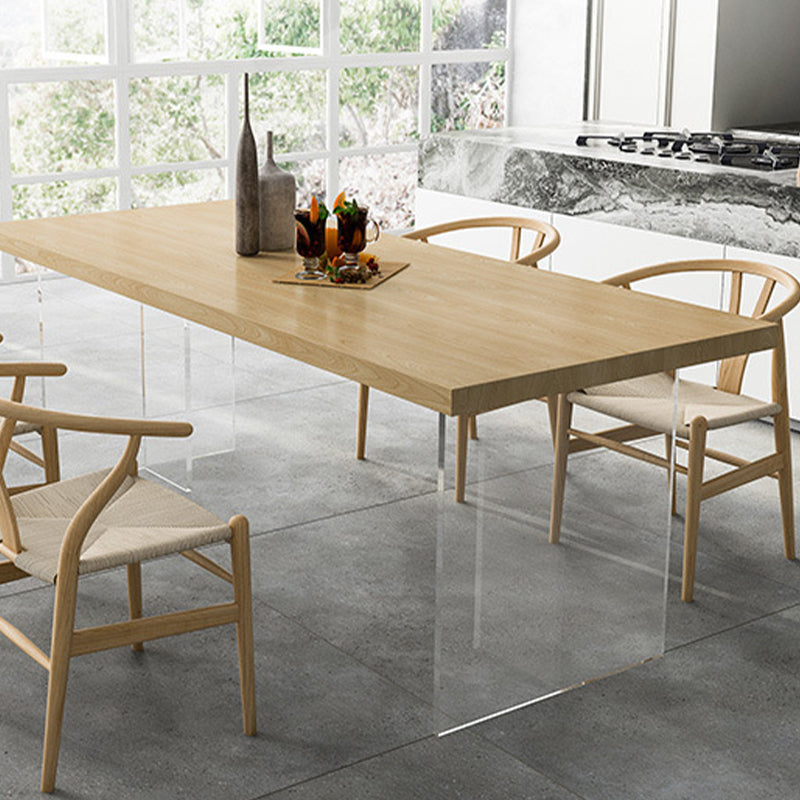 Pine Wood Top Table Traditional Luxury Dining Table with Double Pedestal Base Clearhalo ' dining_table' 'Dining Tables & Seating' 'Dining Tables' 'furn' 'furn_dining_table' 'Furniture' 'furniture_dining_table' 'Kitchen & Dining Furniture' 'kitchen&dining_furn' 'kitchen' 'kitchen_dining_table' 4612716