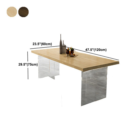 Pine Wood Top Table Traditional Luxury Dining Table with Double Pedestal Base Clearhalo ' dining_table' 'Dining Tables & Seating' 'Dining Tables' 'furn' 'furn_dining_table' 'Furniture' 'furniture_dining_table' 'Kitchen & Dining Furniture' 'kitchen&dining_furn' 'kitchen' 'kitchen_dining_table' 4612717