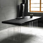 Pine Wood Top Dining Table Contemporary Rectangle Dining Table with Double Pedestal Base Black 70.9"L x 31.5"W x 29.5"H Without Chairs Clearhalo ' dining_table' 'Dining Tables & Seating' 'Dining Tables' 'furn' 'furn_dining_table' 'Furniture' 'furniture_dining_table' 'Kitchen & Dining Furniture' 'kitchen&dining_furn' 'kitchen' 'kitchen_dining_table' 4612725