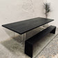 Pine Wood Top Dining Table Contemporary Rectangle Dining Table with Double Pedestal Base Black 78.7"L x 31.5"W x 29.5"H Without Chairs Clearhalo ' dining_table' 'Dining Tables & Seating' 'Dining Tables' 'furn' 'furn_dining_table' 'Furniture' 'furniture_dining_table' 'Kitchen & Dining Furniture' 'kitchen&dining_furn' 'kitchen' 'kitchen_dining_table' 4612726