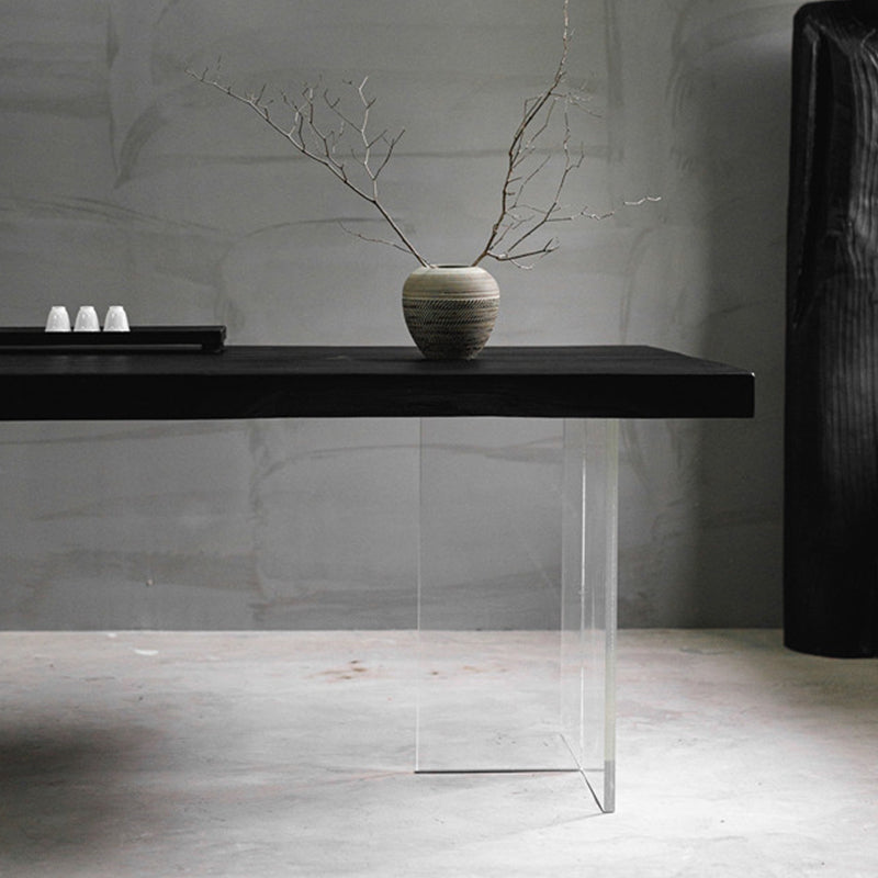 Pine Wood Top Dining Table Contemporary Rectangle Dining Table with Double Pedestal Base Clearhalo ' dining_table' 'Dining Tables & Seating' 'Dining Tables' 'furn' 'furn_dining_table' 'Furniture' 'furniture_dining_table' 'Kitchen & Dining Furniture' 'kitchen&dining_furn' 'kitchen' 'kitchen_dining_table' 4612730