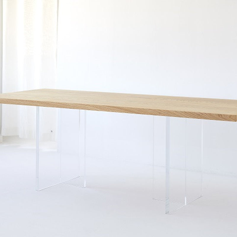Pine Wood Top Dining Table Contemporary Rectangle Dining Table with Double Pedestal Base Clearhalo ' dining_table' 'Dining Tables & Seating' 'Dining Tables' 'furn' 'furn_dining_table' 'Furniture' 'furniture_dining_table' 'Kitchen & Dining Furniture' 'kitchen&dining_furn' 'kitchen' 'kitchen_dining_table' 4612735
