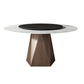 Stone Top Dining Table Contemporary Dining Table with Brown Pedestal Base Clearhalo ' dining_table' 'Dining Tables & Seating' 'Dining Tables' 'furn' 'furn_dining_table' 'Furniture' 'furniture_dining_table' 'Kitchen & Dining Furniture' 'kitchen&dining_furn' 'kitchen' 'kitchen_dining_table' 4612747