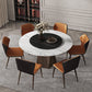 Stone Top Dining Table Contemporary Dining Table with Brown Pedestal Base Clearhalo ' dining_table' 'Dining Tables & Seating' 'Dining Tables' 'furn' 'furn_dining_table' 'Furniture' 'furniture_dining_table' 'Kitchen & Dining Furniture' 'kitchen&dining_furn' 'kitchen' 'kitchen_dining_table' 4612754