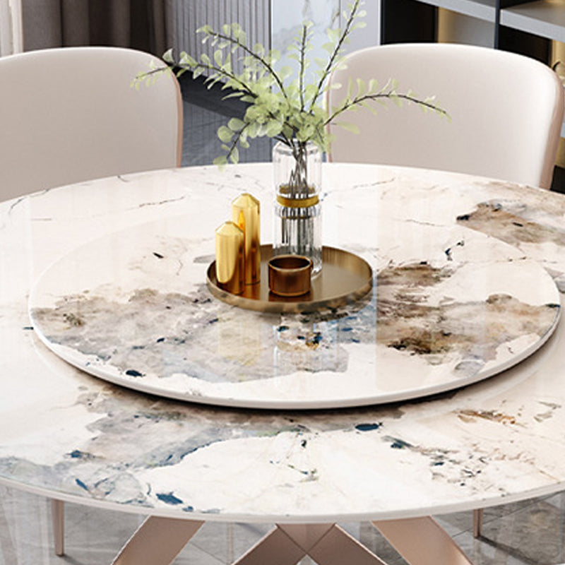Stone Top Dining Table Round Contemporary Table with Pedestal Base without Turntable Clearhalo ' dining_table' 'Dining Tables & Seating' 'Dining Tables' 'furn' 'furn_dining_table' 'Furniture' 'furniture_dining_table' 'Kitchen & Dining Furniture' 'kitchen&dining_furn' 'kitchen' 'kitchen_dining_table' 4612770
