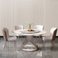 Stone Top Dining Table Round Contemporary Table with Pedestal Base without Turntable Clearhalo ' dining_table' 'Dining Tables & Seating' 'Dining Tables' 'furn' 'furn_dining_table' 'Furniture' 'furniture_dining_table' 'Kitchen & Dining Furniture' 'kitchen&dining_furn' 'kitchen' 'kitchen_dining_table' 4612774