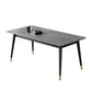 Glam Rectangle Stone Dining Table Matte Finish Table with 4 Legs Gray 55.1"L x 31.5"W x 29.5"H Without Chairs Clearhalo ' dining_table' 'Dining Tables & Seating' 'Dining Tables' 'furn' 'furn_dining_table' 'Furniture' 'furniture_dining_table' 'Kitchen & Dining Furniture' 'kitchen&dining_furn' 'kitchen' 'kitchen_dining_table' 4612783