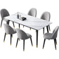 Glam Rectangle Stone Dining Table Matte Finish Table with 4 Legs White Without Chairs Clearhalo ' dining_table' 'Dining Tables & Seating' 'Dining Tables' 'furn' 'furn_dining_table' 'Furniture' 'furniture_dining_table' 'Kitchen & Dining Furniture' 'kitchen&dining_furn' 'kitchen' 'kitchen_dining_table' 4612788