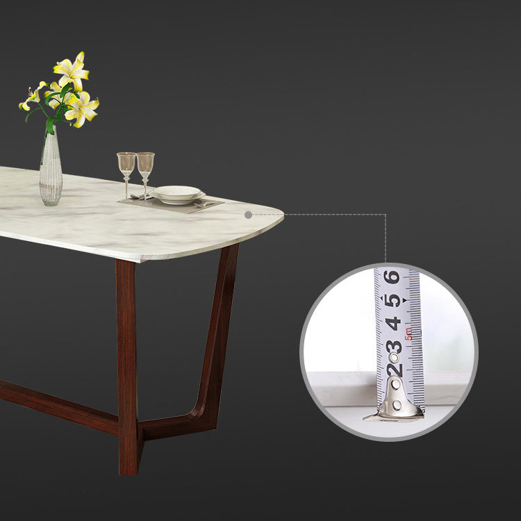 Contemporary Stone Rectangle Dining Table Matte Finish Sled Base Table Clearhalo ' dining_table' 'Dining Tables & Seating' 'Dining Tables' 'furn' 'furn_dining_table' 'Furniture' 'furniture_dining_table' 'Kitchen & Dining Furniture' 'kitchen&dining_furn' 'kitchen' 'kitchen_dining_table' 4612804
