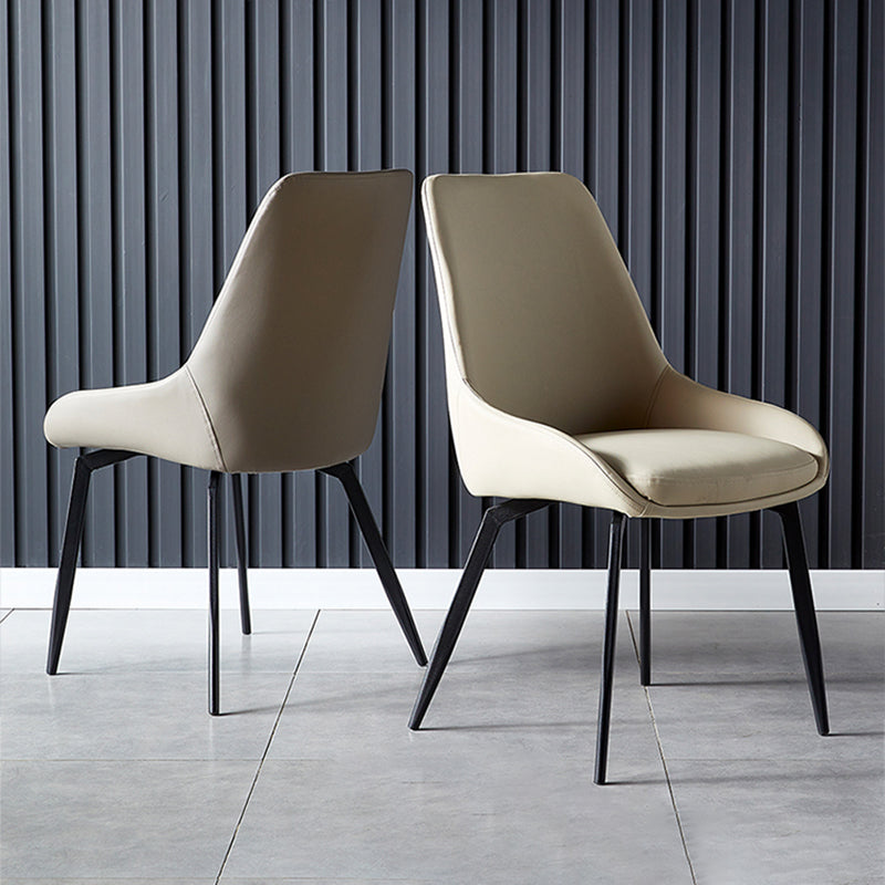 Industrial Arm Solid Back Dining Side Chair Leather Dining Side Chair Clearhalo ' kitchen&dining_furn' 'Dining Chairs' 'Dining Tables & Seating' 'dining_chair' 'furn' 'furn_dining_chair' 'Furniture' 'furniture_dining_chair' 'Kitchen & Dining Furniture' 'kitchen' 4612816