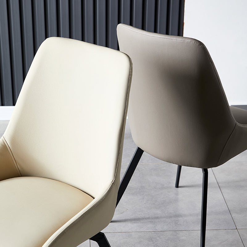 Industrial Arm Solid Back Dining Side Chair Leather Dining Side Chair Clearhalo ' kitchen&dining_furn' 'Dining Chairs' 'Dining Tables & Seating' 'dining_chair' 'furn' 'furn_dining_chair' 'Furniture' 'furniture_dining_chair' 'Kitchen & Dining Furniture' 'kitchen' 4612826